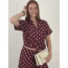 Chemise légère à pois blanc bordeaux STEPHANIE