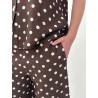 Pantalon large élastique à pois blanc choco KIM