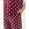 Pantalon large élastique à pois blanc bordeaux KIM