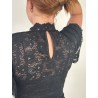 Blouse légère à dentelles noire VALENTINA