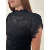 Blouse légère à dentelles noire VALENTINA