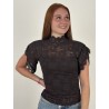 Blouse légère à dentelles choco VALENTINA