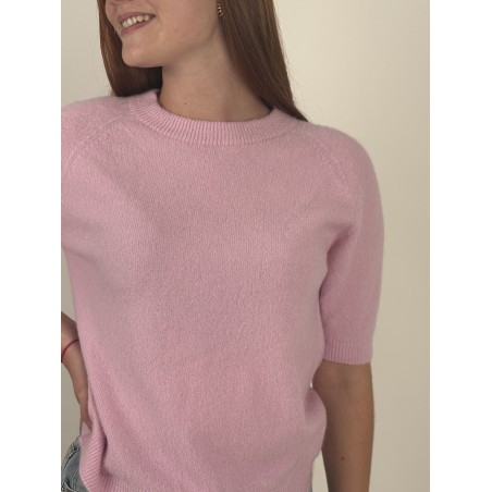 Pull en maille léger doux rose GIGI