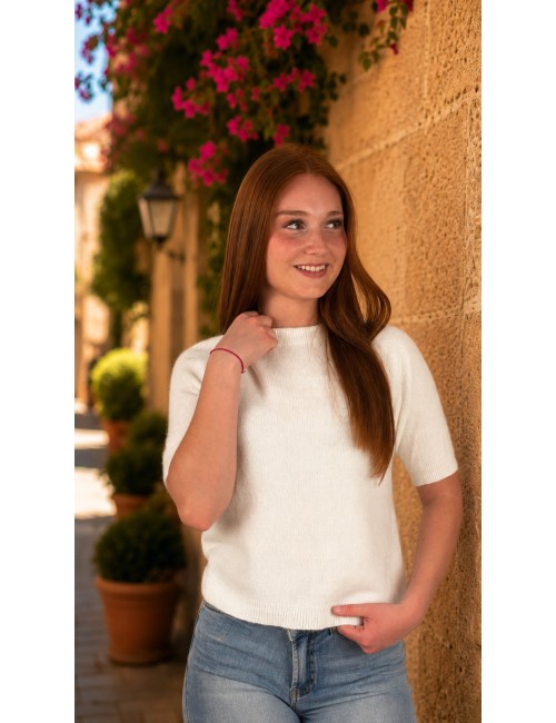 Pull en maille léger doux blanc GIGI