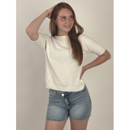 Pull en maille léger doux blanc GIGI