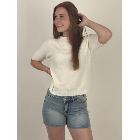Pull en maille léger doux blanc GIGI