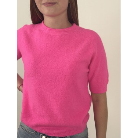 Pull en maille léger doux fushia GIGI