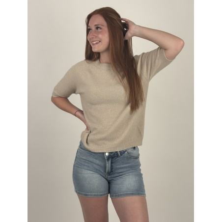 Pull en maille léger doux beige GIGI