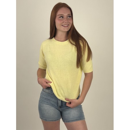 Pull en maille léger doux jaune GIGI