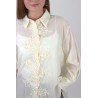 Chemise légère à relief de fleurs beige MARION