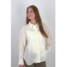 Chemise légère à relief de fleurs beige MARION