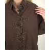Chemise légère à relief de fleurs choco MARION