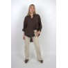 Chemise légère à broderies choco BRUNETTA