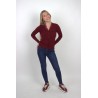Gilet doux à dentelles bordeaux GABRIELA