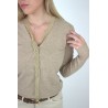 Gilet doux à dentelles beige GABRIELA