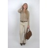 Gilet doux à dentelles beige GABRIELA