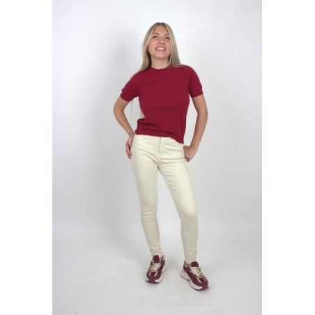 Pull léger en laine douce bordeaux CELIA