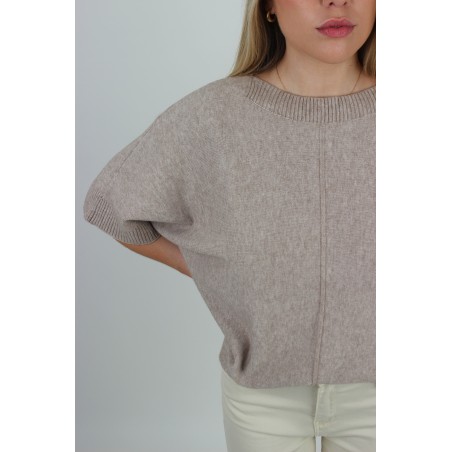 Pull long en laine épaisse taupe AUDREY