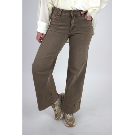 Pantalon large denim taupe ESTELLE