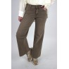 Pantalon large denim taupe ESTELLE