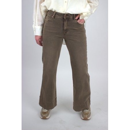 Pantalon large denim taupe ESTELLE