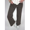 Pantalon droit ample à pois blanc choco DAISY