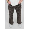 Pantalon droit ample à pois blanc choco DAISY