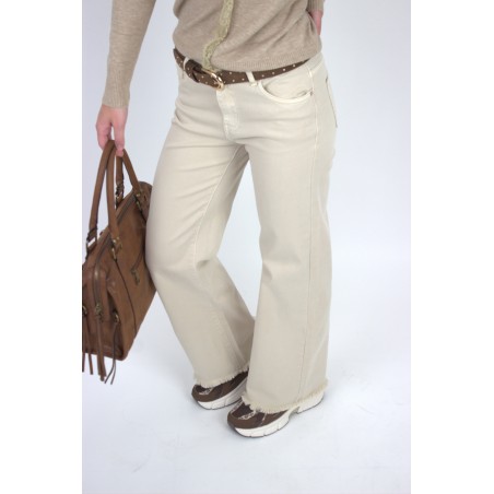 Pantalon ample denim beige JODIE