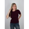 Pull léger à strass en maille court bordeaux ISADORA