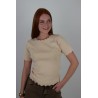 Pull léger à strass en maille court beige ISADORA