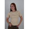 Pull léger à strass en maille court beige ISADORA
