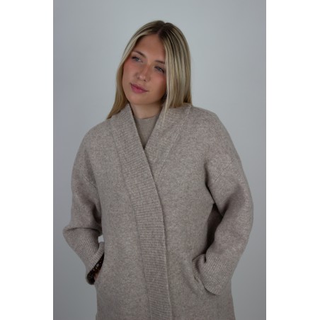 Gilet en maille douce confortable beige JULIETTE