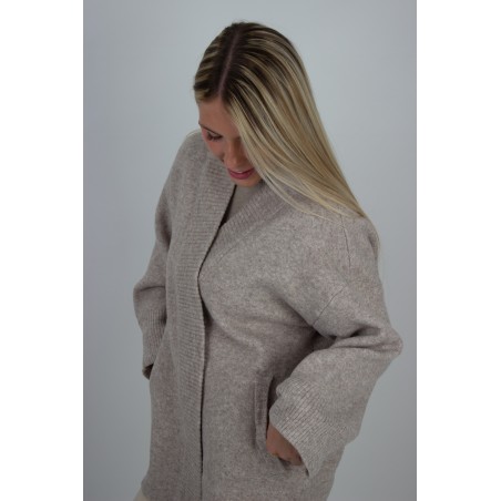 Gilet en maille douce confortable beige JULIETTE