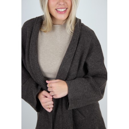 Gilet en maille douce confortable choco JULIETTE