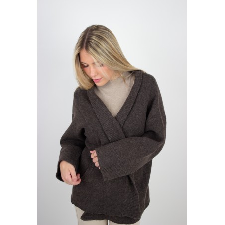 Gilet en maille douce confortable choco JULIETTE