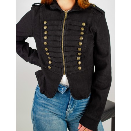 Veste officier à boutons dorés noire SOLANGE