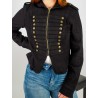 Veste officier à boutons dorés noire SOLANGE