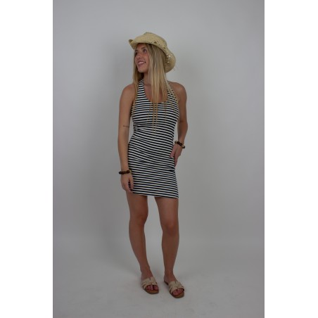 Robe marinière dos nageur marine ANAELLE