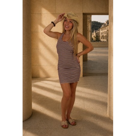 Robe marinière dos nageur bordeaux ANAELLE