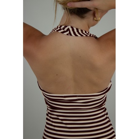Robe marinière dos nageur bordeaux ANAELLE