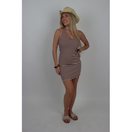 Robe marinière dos nageur bordeaux ANAELLE