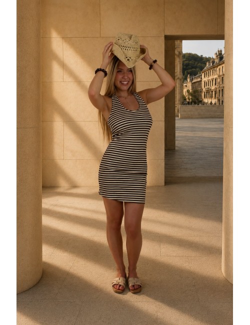 Robe marinière dos nageur choco ANAELLE