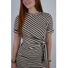 Robe fluide rayée à nouer choco OLIVIA
