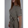 Robe fluide rayée à nouer choco OLIVIA
