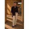 Chemise légère à broderies choco BRUNETTA