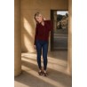 Gilet doux à dentelles bordeaux GABRIELA