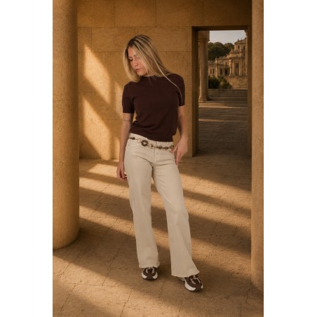 Pull léger en laine douce choco CELIA