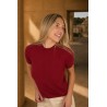 Pull léger en laine douce bordeaux CELIA