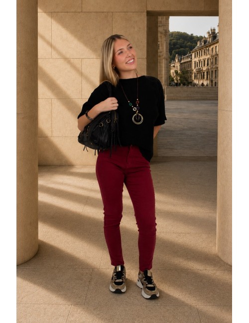 Pull long en laine épaisse noir AUDREY