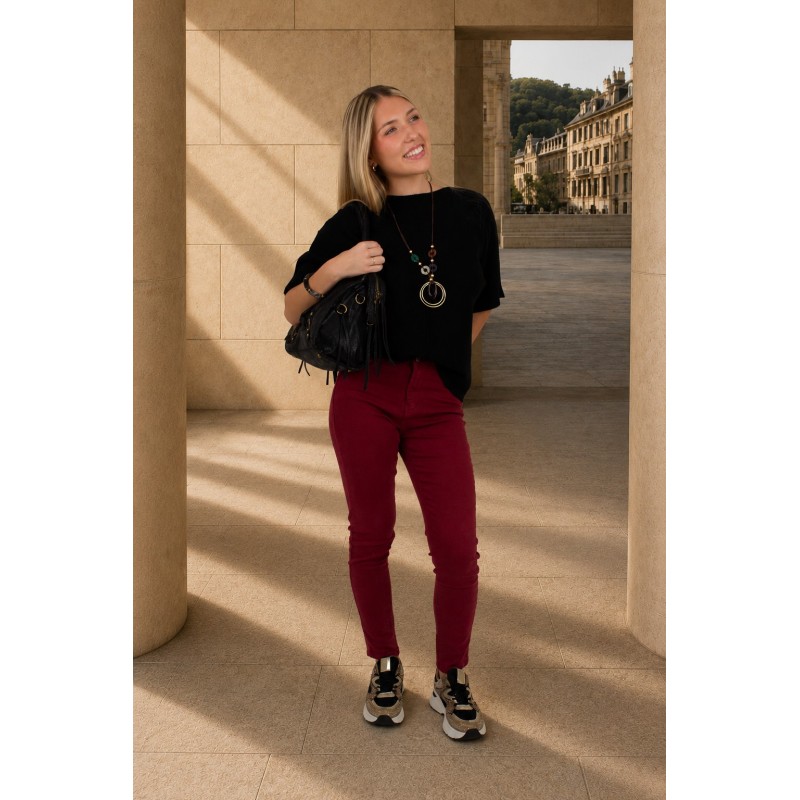 Pull long en laine épaisse noir AUDREY
